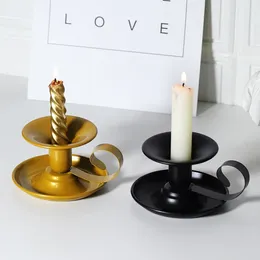 Candle Holders Modern Wrought Iron Candlestick Holder Romantic Dinner Props Home Decoration Ornaments Holiday Party Decor Scented