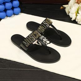 Summer Flip Flops New Flat Low Heel Fashionable Slippers Black Sandals Casual Slippers for Women Size 35-42