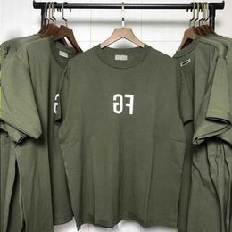 Fashion Of Feel God 6 Line Main Jerry FG Fugui Reflective Fog High Season Sleeve Loose Short Trend Street T-shirt Qwcpi