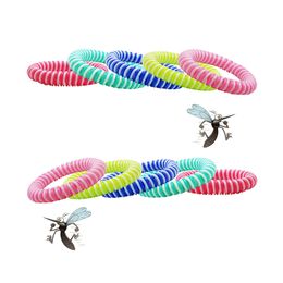 Wholesale EVA Mosquito Repellent Bracelet Two-Color Anti-Sting Bracelet Plant Essential Oil Anti-Sting Bracelet Elastic Coil Spiral Hand Wrist Band 2024