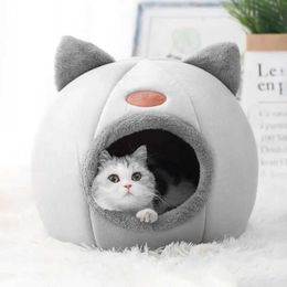 Cat Beds Furniture New Deep Sleep Comfortable Winter Cat Bed Iittle Mat Basket Puppy House Product Pet Tent Comfortable Cave Indoor Gamagato d240508