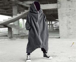 Men039s Hoodies Sweatshirts Men039s Zipper Long Hooded Solid Color Personality Dark Style Full Body Sweatshirts Winter Warm 7086951