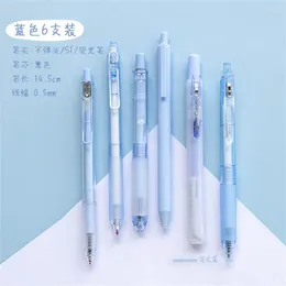 6/Sets Of The Same Color Set Pen Press Gel Highlighter Signature 0.5MM Black Simple School Supplies Office Stationery