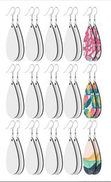 Sublimation Blank Earrings Heat Transfer Earring Unfinished Wood Teardrop Pendants in 5 Assorted Shapes for Jewelry DIY Making7151233