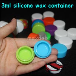 3ml Nonstick Silicone dabber jar boxes tool Container For Wax Bho Oil Butane rigs water pipe3692907