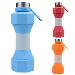 650ml Leak proof Foldable Sports Water Bottle Silicone Travel Water Bottle Foldable Lightweight Suitable for Sports Gym Camping 240506