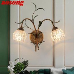 Wall Lamps AOSONG Contemporary Lamp French Pastoral LED Creative Living Room Bedroom Corridor Home Decoration Light