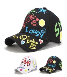 Summer Hip Hop Baseball Caps Love Letters Men Women Hats Handwriting Pattern Hats Letters Snapback Caps3787167