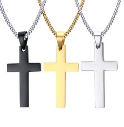 Mens Stainless Steel Cross Pendant Necklaces Party Supplies Men Religion Faith Crucifix Charm Titanium Steels Chain For Women Fash8917488