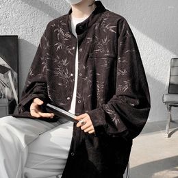 Men's Casual Shirts Spring Summer Printed Long Sleeve Man 2024 Oversize Blouse Fashion Male Cardigan Korean Clothing Plus Size 5XL-M