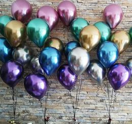 50pcslot 12inch New Glossy Metal Pearl Latex Balloons Thick Chrome Metallic Colours Inflatable Air Balls Globos Birthday Party Dec9832364