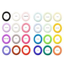 50pcs 25 colors 5 cm Dia Telephone Wire Cord Gum Hair Tie Girls Elastic Hair Rubber Band Ring Rope Candy Bracelet Stretchy Scrunch9938934