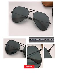 new 58mm 62 Pilot sunglasses Men Brand Designer uv protection Sunglass Women Driving black lens Sun glasses Glass Lensr Accessorie5284181