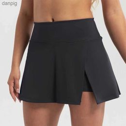 Skirts VITALIN Womens Athletic Tennis Skorts with Pockets Built-in Shorts Active Skirts for Sports Running Gym Training Y240508