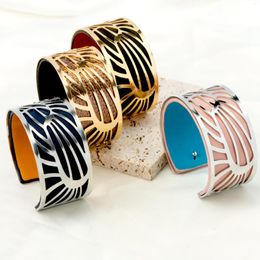 Bangle 1 Set Of C-shaped Stainless Steel Gold-plated Silver Hypoallergenic Fashionable Open Metal Hollow Decoration Women's Bracelet