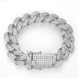 14k Gold Plated Moissanite Zircon Cuban Link Chain Wholesaler Hip Hop Diamond Popular Fashion Bracelet