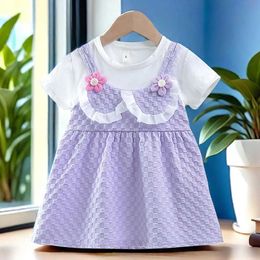 Girl's Dresses Summer New Baby Girl Dress Beach Toddle Clothes Flower Top Suspended Princess Dress Wedding Party Cute Children A1180L2405