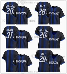 2024 City Baseball Jerseys 28 Javier Baez 20 Spencer Torkelson 31 Riley Greene 29 Tarik Skubal 30 Kerry Carpenter 18 Kenta Maeda 60 Akil Baddoo 66 Sawyer Gipson-Long