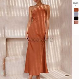 Casual Dresses Designer Dress 2024 Spring/Summer New Sexy Solid Color Slim Fit Sleeveless Backless Dress for Women Plus size Dresses