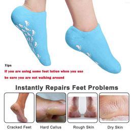 Women Socks Moisturising Gel Super Soft Hydrotherapy Softening Solid Colour Stocking