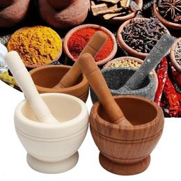 Resin Setmortar and Pestle Garlic Herb Spice Mixing Grinding Crusher Bowl Restaurant Kitchen Tools 240508