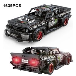 1639PCS High-Tech City Mustang Sport Car Building Blocks Black Racing Speed Vehicle MOC Assemble Bricks Boy Toys Birthday Gifts 240428