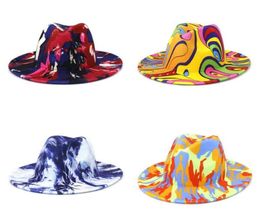 Felt Fedora Hats for Men Women Jazz Wide Brim Cap mens Fashion Panama Caps Imitation Wool Hat Woman Man party gift5432167