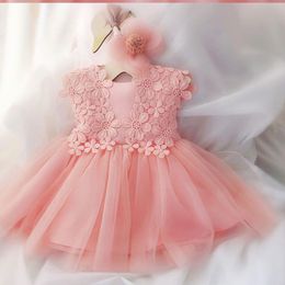 Vår- och höstflicka blomma barn ett år klänning kjol barn födelsedag fullmåne utländsk luft mjuk gaspol prinsessa kjol baby klänning