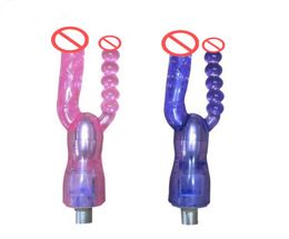 2019 Double Dildos Masturbator Double Head Realistic Dildo Vaginal and Anal Pleasure Sex Machine Accessories Adult Products9765552