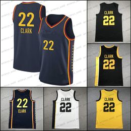 Indiana Caitlin Clark 22 Women Basketball Jersey Iowa Hawkeyes #22 Caitlin Clark White Yellow Black Men Size Jerseys Stitched