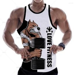 Men's Tank Tops Top Men Love Fitness 3D Anime Animal Letter Printed Sleeveless Vest Women Harajuku Streetwear Gym T Shirt Clothing