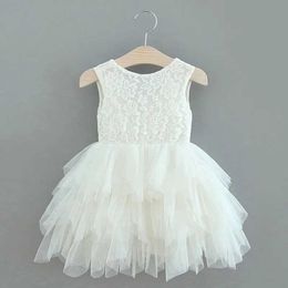 Christening dresses Baby Dress Cute Girl Lace Birthday Party White Baptist Christmas Children Summer Tutu Q240507