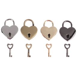 Heart Shape Mini Metal Padlocks Key Luggage Lock With Key For Jewelry Box Storage Box Diary Book Suitcase Bag Lock Padlock New
