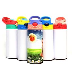 12oz Sublimation sippy cup STRAIGHT Baby Bottle Stainnless Steel Portable Kids Mugs Double Wall Vacuum Feeding Nursing Bottle9244231