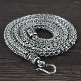 Chains UMQ Real Solid S925 Pure Silver Jewellery Fashion Necklace For Men Water Ripple Chain S Hook