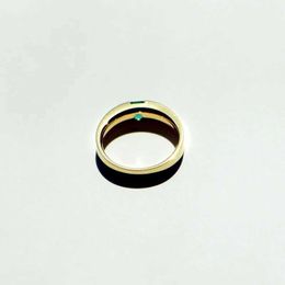 Wedding Rings Natural Gemstone Emerald Ring Gold Colour Inlaid Green Zircon Stainless Steel Rings for Women Bridal Engagement Jewellery