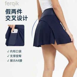 Skirts Skorts Summer Gym Tennis Skirt Skort Women Badminton Wear Outdoor Hiking Fitness Running Suit Tracksuit 2024 New Purple White d240508