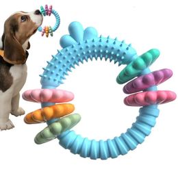 Dog Chew Rings Flexible Toy Teeth Clean Training Funny Thorn Circle Ring Pet Toys For Small and Medium Dogs 240508