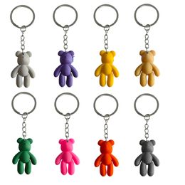 Keychains Lanyards Colorf Little Bear Keychain Key Ring For Girls Childrens Party Favors Backpack Keyring Suitable Schoolbag Tags Good Otjnv