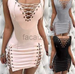 Casual Dresses Designer Dress women's solid Colour deep V-neck sexy slim bandage dress Plus size Dresses