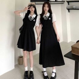 Large size summer new small black dress chubby mm girls wear college style fake two pieces of high-end French dress Lang