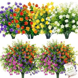 Decorative Flowers 1Pcs Artificial Outdoor Shrubs Plants Fake Greenery For Home Room Decor Office Kitchen Garden Wedding Decoration