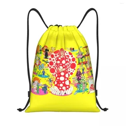 Shopping Bags Custom The World Of Yayoi Kusama Drawstring Backpack Men Women Lightweight Gym Sports Sackpack Sacks For