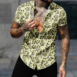 Men's Casual Shirts Casual Hawaiian Shirt Short Slve Vintage Shirt Men Speckled Pattern Harajuku Y2k Tops Trendy Cool Strtwear Fashion Clothes Y240506