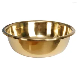Dinnerware Sets Household Vegetable Washing Basin Thickened Kitchen Bath Wash (gold) Large Metal Bowl Extra Mixing Big