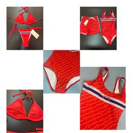 Luxury Bikini Swimming Suit for Women Sexy Temperament Everything strap letter-printed red couple suit men's boxers beach vacation seaside sports set size s-xl