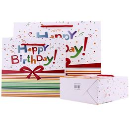 Gift Wrap 5PCS Happy Birthday Environment Friendly Kraft Paper Bag With Handles Recyclable Shop Store Packaging9256564