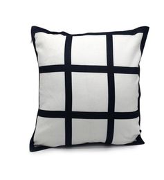 9 panel pillow cover Blank Sublimation Pillow case black grid woven Polyester heat transfer cushion cover throw sofa pillowcases 44330232