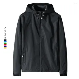 Men's Jackets Autumn Mens Sports Jacket Windproof Waterproof Coat Hooded Black Sportswear Large Size Men Thin Oversized Male 4xl 5xl