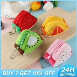 Cartoon Practical Unique Fashion Trend Fruit Shaped Wallet selling Plush Interactive Soft Gift Idea Coin Purse For Kids 3d 240428